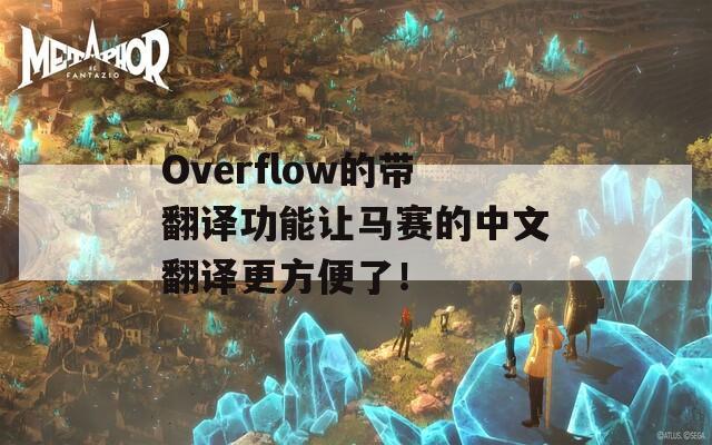 Overflow的带翻译功能让马赛的中文翻译更方便了！