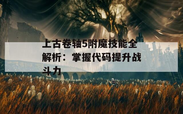 上古卷轴5附魔技能全解析：掌握代码提升战斗力