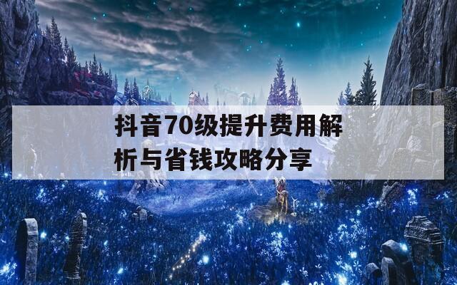 抖音70级提升费用解析与省钱攻略分享