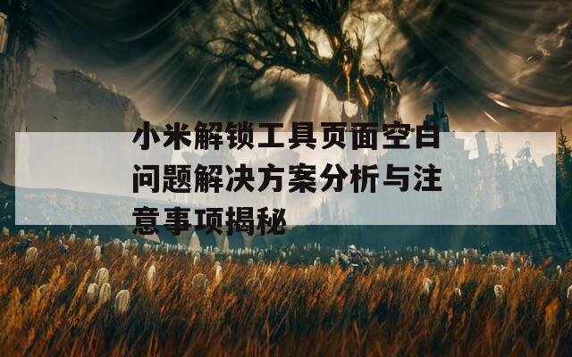 小米解锁工具页面空白问题解决方案分析与注意事项揭秘