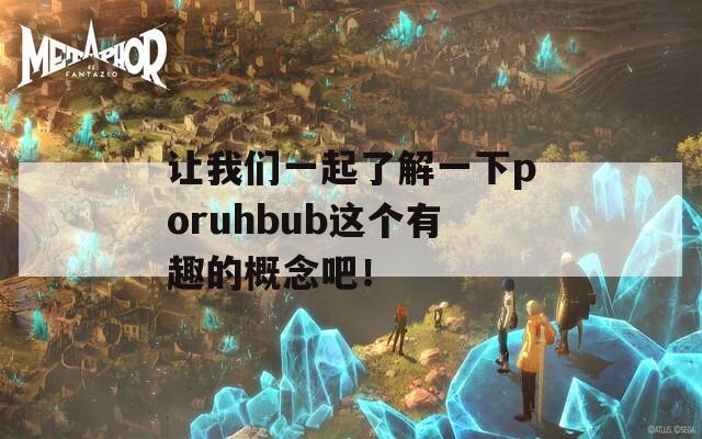 让我们一起了解一下poruhbub这个有趣的概念吧！