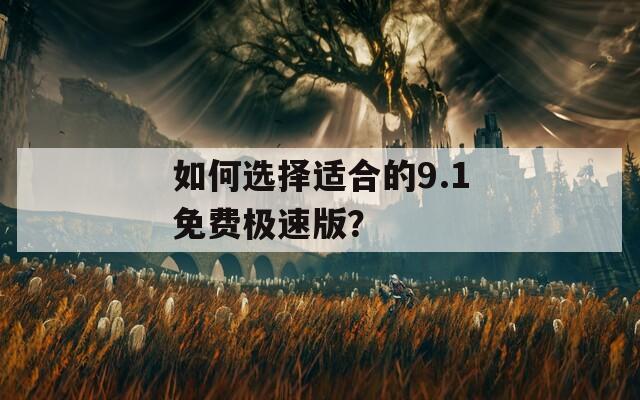 如何选择适合的9.1免费极速版？