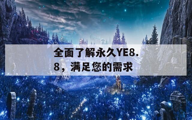 全面了解永久YE8.8，满足您的需求