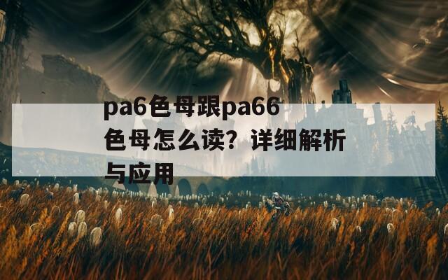 pa6色母跟pa66色母怎么读？详细解析与应用