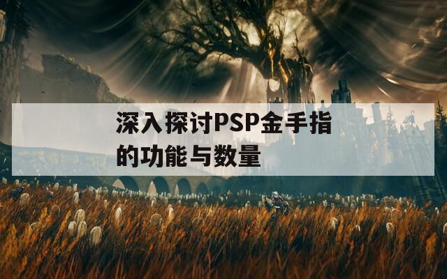 深入探讨PSP金手指的功能与数量