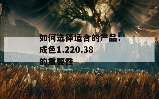 如何选择适合的产品：成色1.220.38的重要性