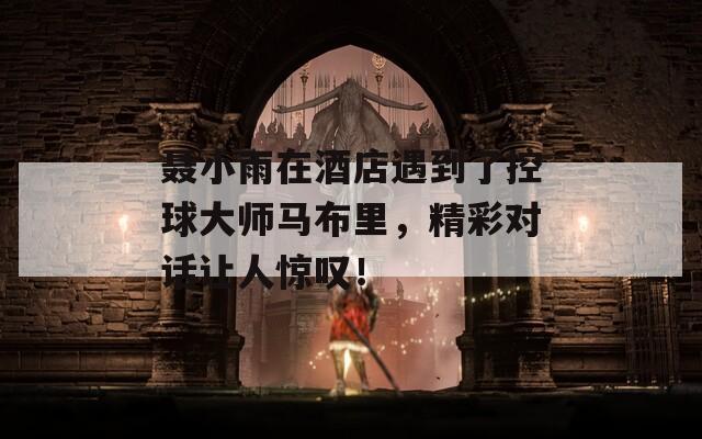 聂小雨在酒店遇到了控球大师马布里，精彩对话让人惊叹！