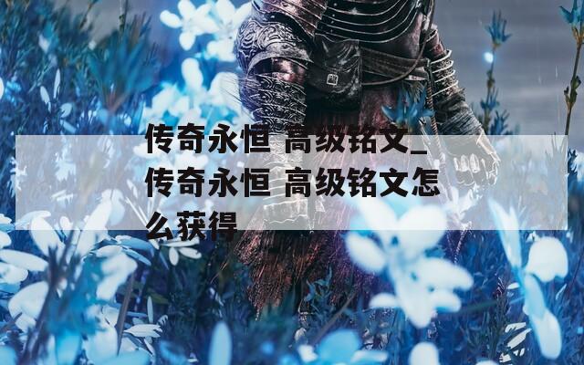 传奇永恒 高级铭文_传奇永恒 高级铭文怎么获得
